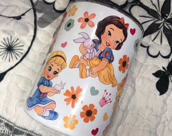 Princess Tumbler, 10 oz, Kids Tumbler, Baby Princess, Ariel Mermaid, Cinderella,  Gifts For Kids