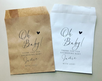 25 Favor Bags for baby Shower | Baby Shower Bags| Oh Baby | Baby Shower Favors | Baby Shower Cookie Favors | Baby Shower Candy Bar Buffet