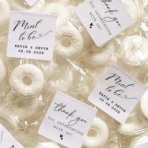 105 Personalized Mint To Be Wedding Favors | Bulk Personalized Party Label Tags Sticker | Lifesavers Mints for Guests | Bulk Cheap Favors