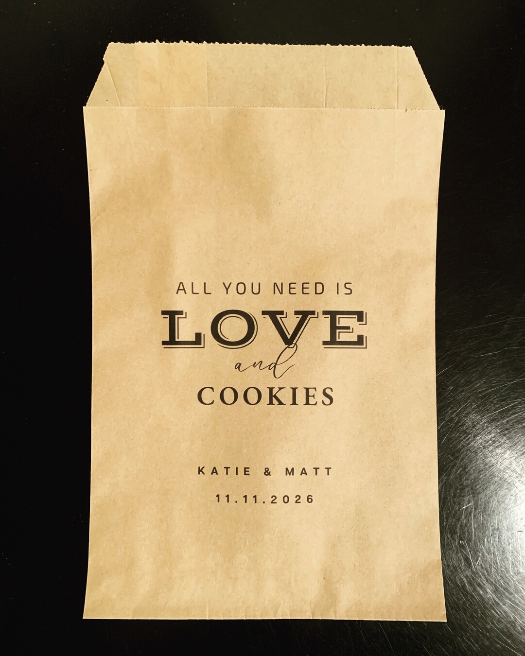 25 All You Need is Love and Cookies Favor Bag Personalized Wedding