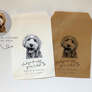 25 Wedding Favors Bags | Custom Pet Favor Bag | Thanks for Celebrating my Mom & Dad | Doggie Bag | Custom Wedding Pet Napkins | Pet Stickers
