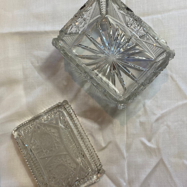 Vintage Crystal Box with Lid