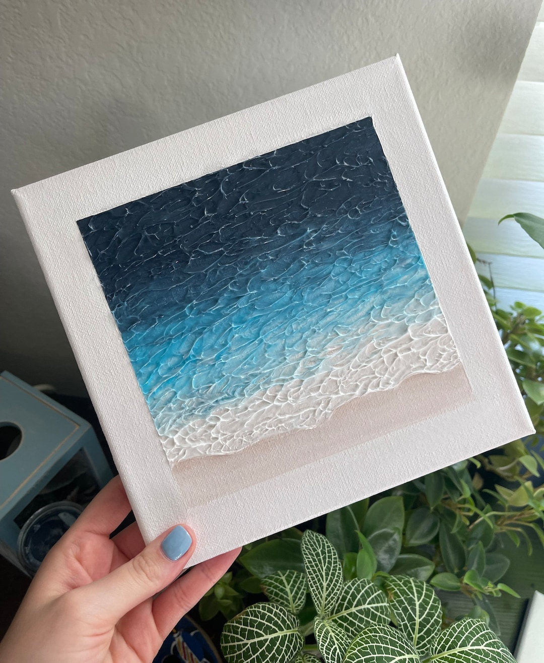 Textured Art Minimalistic Ocean Art Beach Art Home Decor Gift Christmas