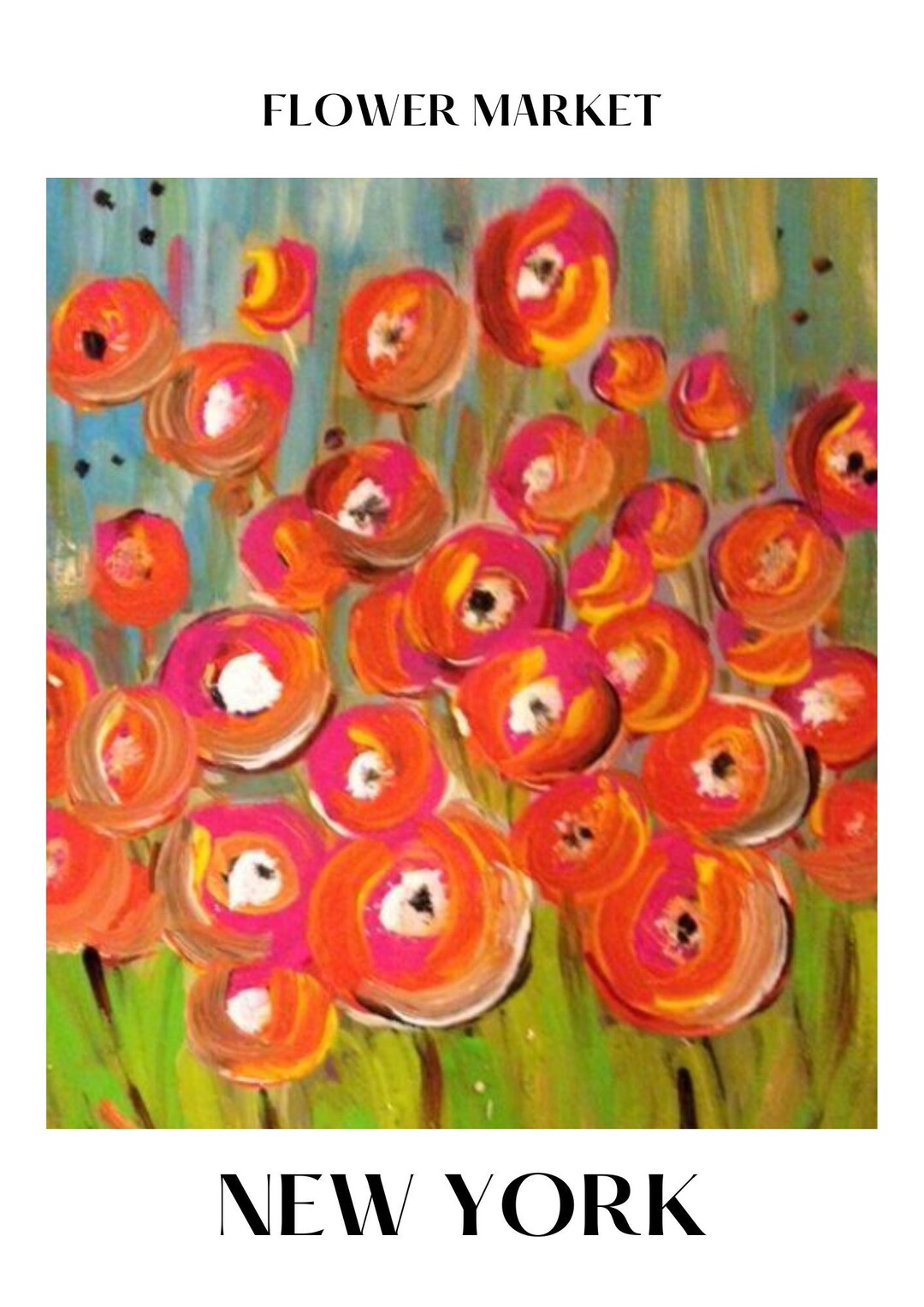 New York Flower Market Print Etsy