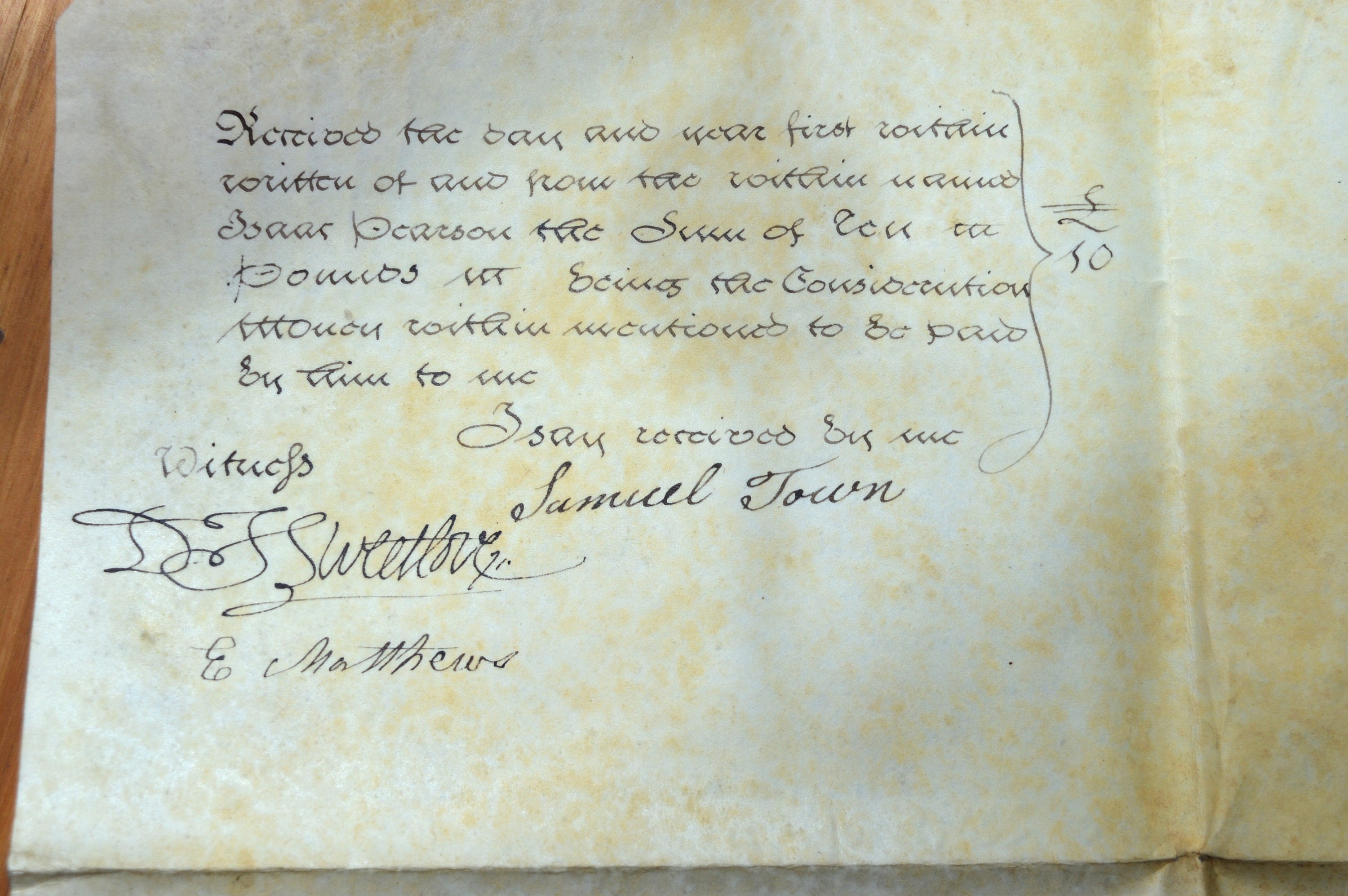 A Beautiful Handwritten Antique 1828 Vellum Indenture Between Samuel
