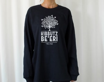 Kibbutz Beeri Long Sleeve Shirt Am Yisrael Chai Never Again Support Israel Jewish Shirt Jewish Pride Shirt