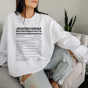 Jewish Mom Sweater Jewish Mom Nutrition Facts Jewish Sweatshirt Judaica Jewish Gift Hanukkah Sweater Jewish Mom Ima Hebrew