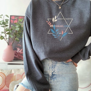 Am Yisrael Chai Israel Sweatshirt Jewish Pride Sweater Magen David Jewish Sweater Judaica Israeli Support Israel Am Yisrael Chai shirt