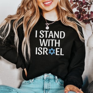 Am Yisrael Chai Israel Sweatshirt Jewish Pride Sweater Magen David Jewish Sweater Judaica Israeli Support Israel Am Yisrael Chai shirt