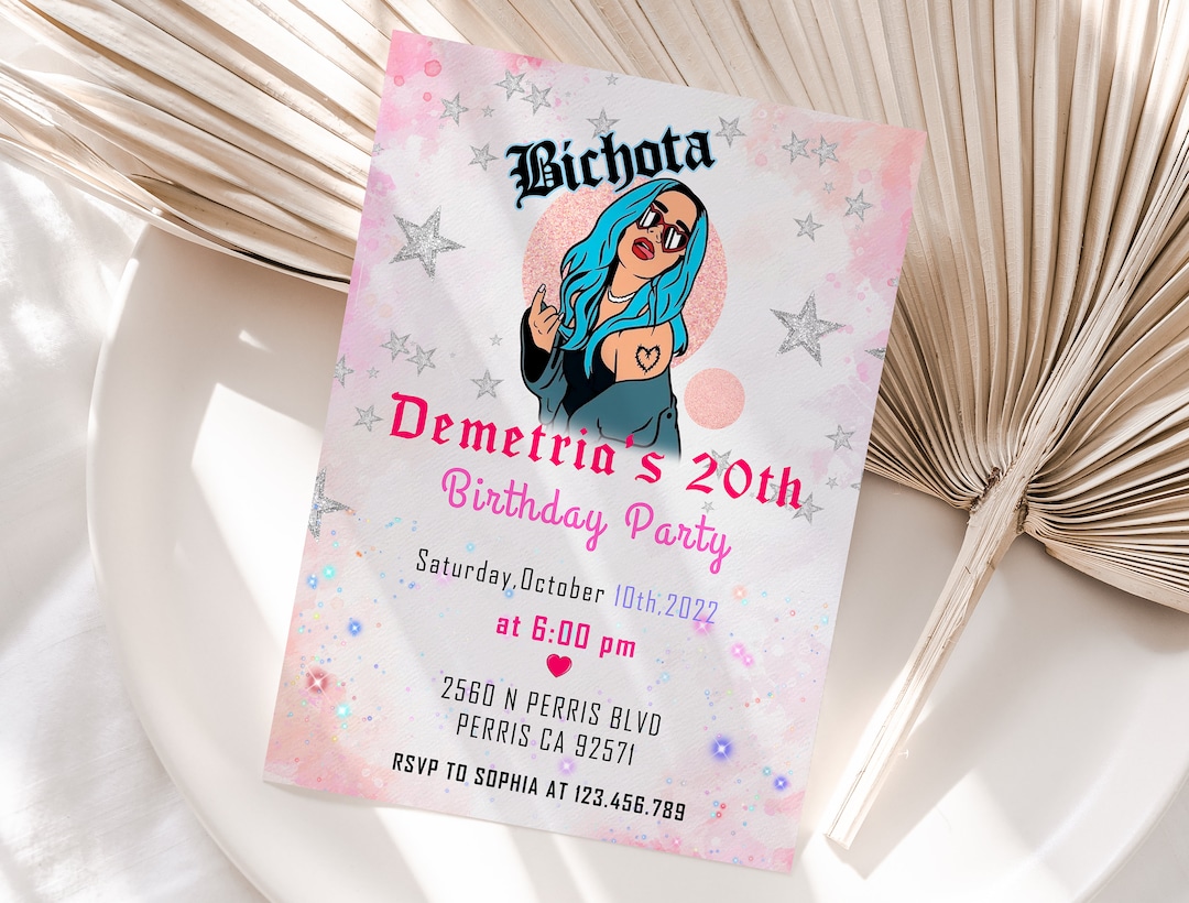 Editable Karol G Birthday Invitation Template Printable Etsy