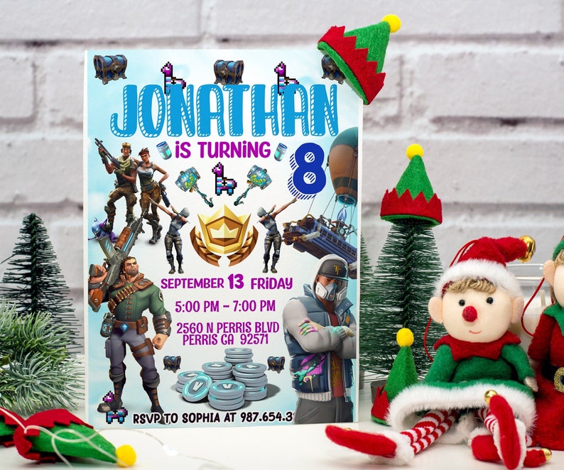Kids Editable Fortnight Birthday Invitation Template - Etsy