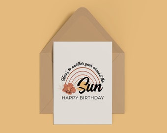 Birthday Card, Greeting Card, Happy Birthday, Tropical, Beach, Sun