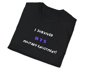 Bangtan, OT7, Unisex Soft style T-Shirt - BTS Military Survived We Made It Design