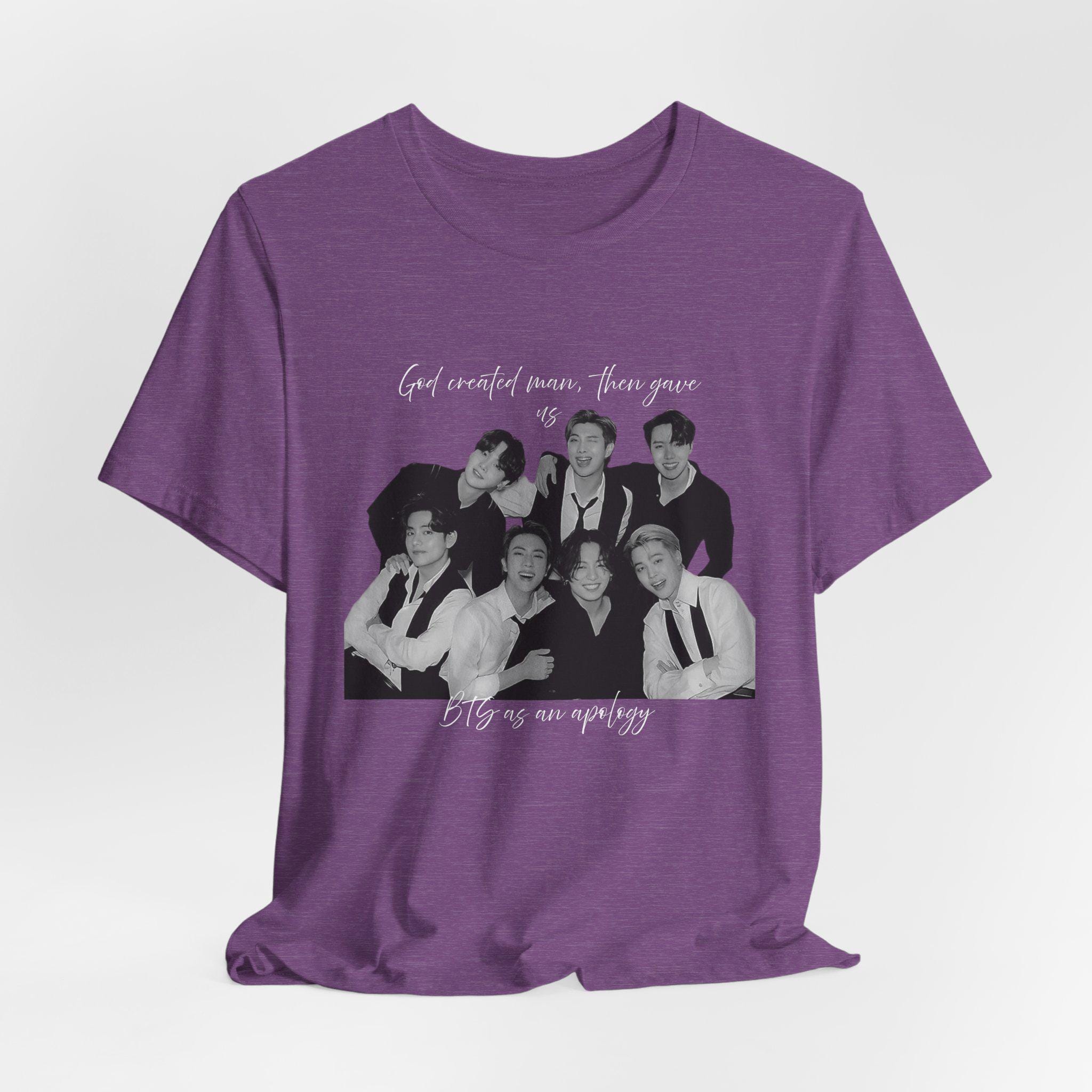 BTS OT7 Bangtan T-shirt, God Created Man Apology Tee - Etsy