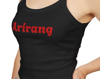 Arirang Concert Tank Top, Fitted Spaghetti Strap Cotton Blend