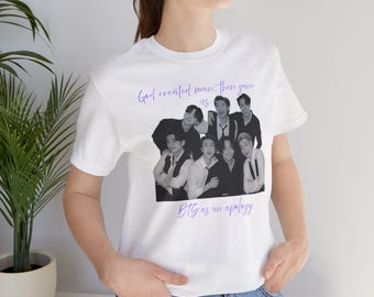 BTS OT7 God Created Man Tee, Unisex Cotton Jersey Shirt