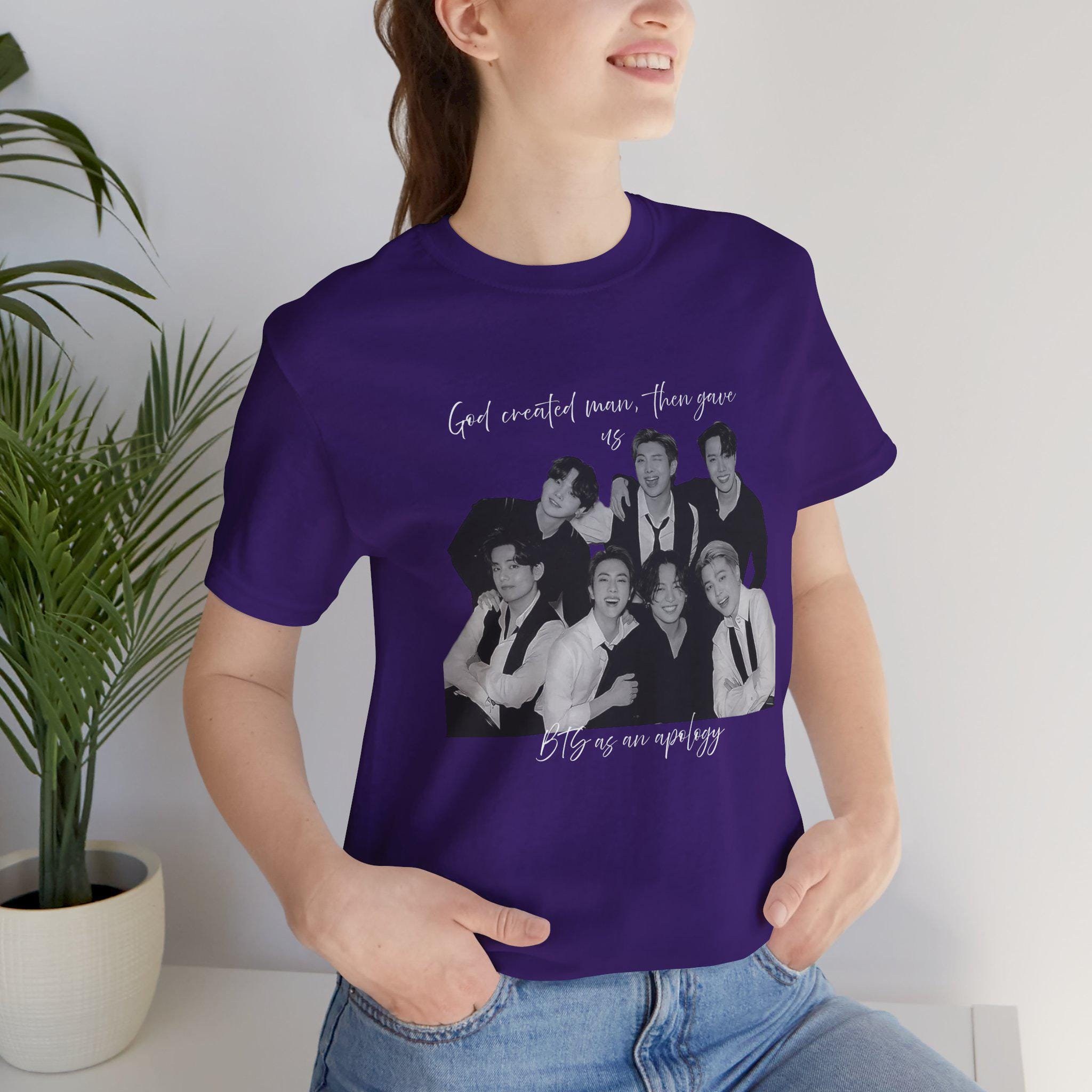 BTS OT7 Bangtan T-shirt, God Created Man Apology Tee - Etsy