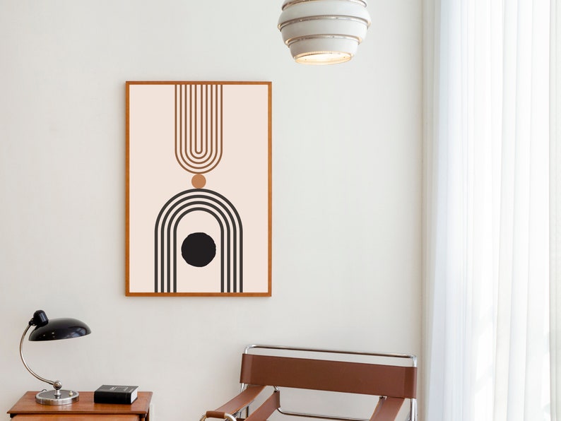 3 Set Mid Century Modern Art Prints Bohemian Arch Wall Etsy