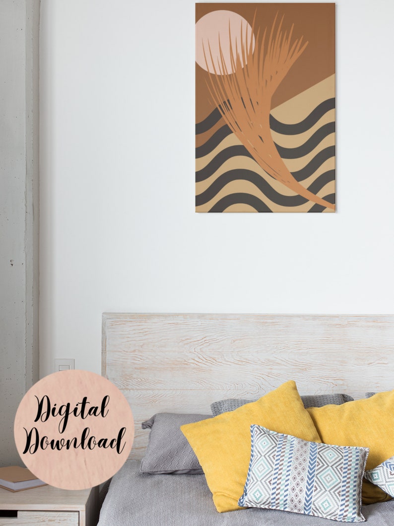 Abstract Orange Feather on Brown and Tan Background Wall Art - Etsy