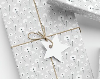 Vintage White Daisy Gift Wrap: Summer Floral Wrapping Paper