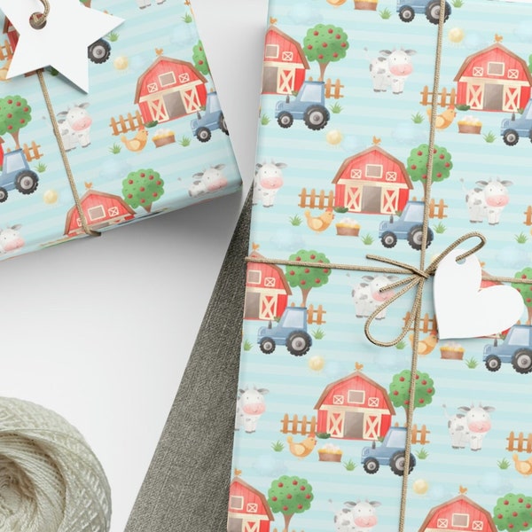 Tractor Gift Wrap Etsy