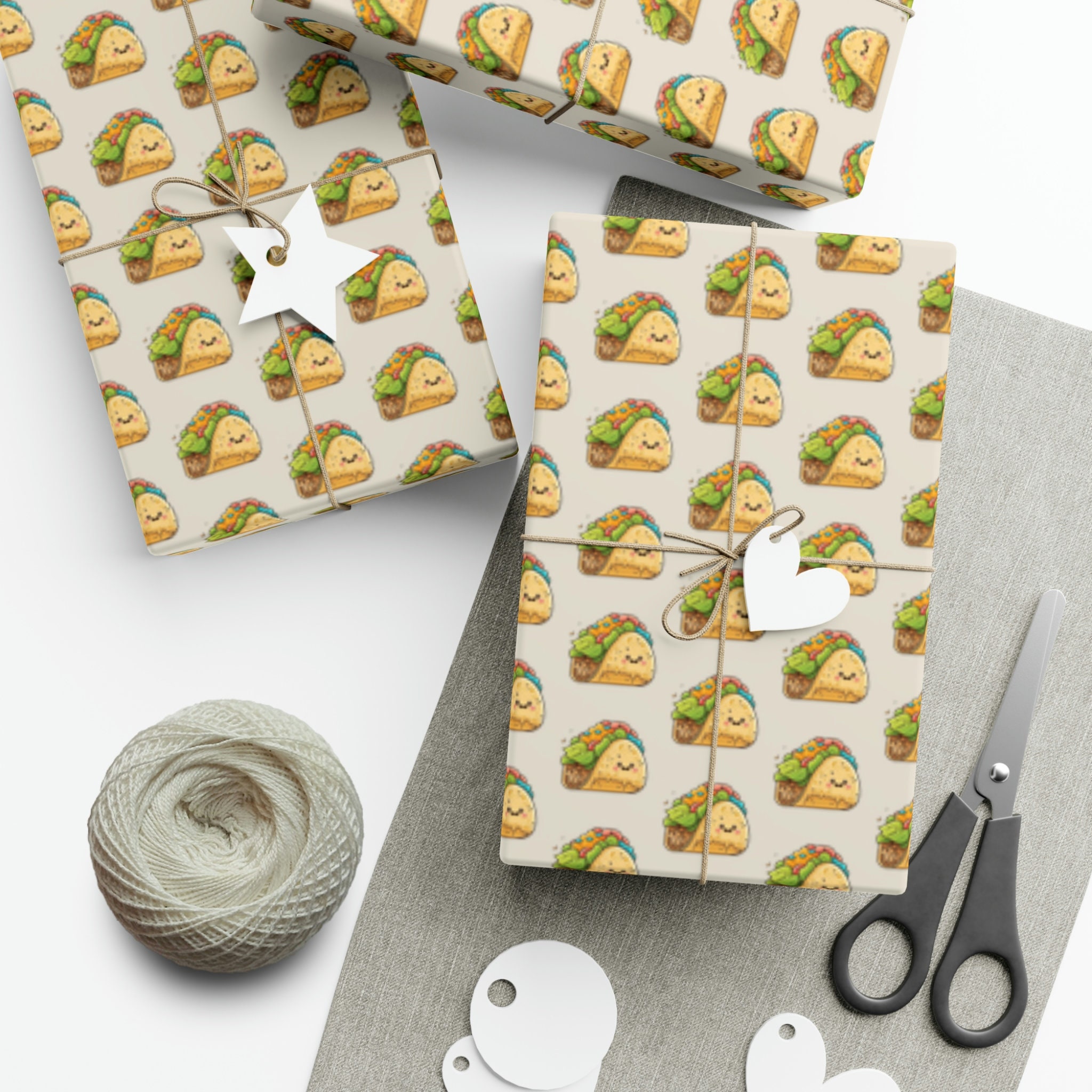 Kawaii Chibi Taco Wrapping Paper Taco Gift Wrap Mexican Etsy