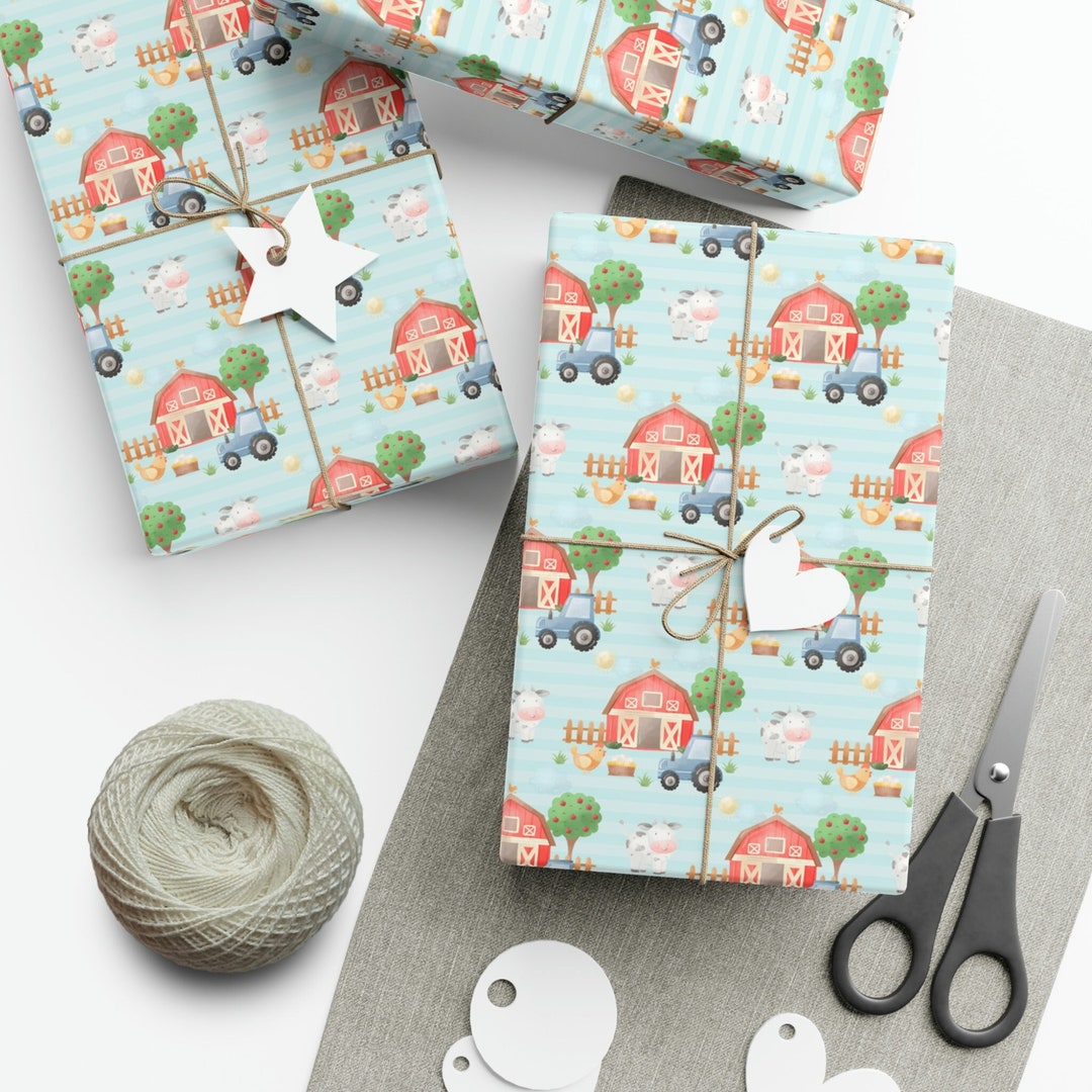 Tractor Gift Wrap Tractor Wrapping Paper Boys Wrapping Etsy
