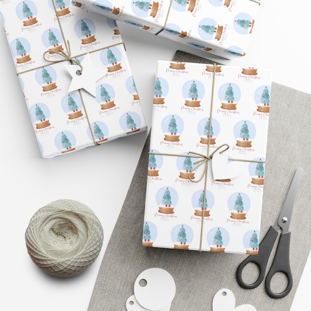 Personalized Christmas Snowglobe Wrapping Paper Custom Gift Etsy