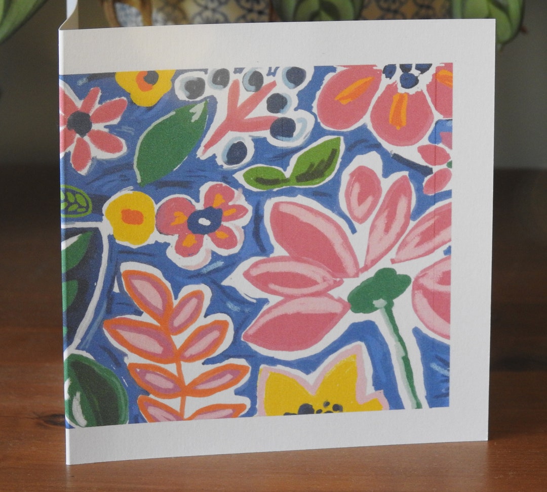 Hand Drawn Original Floral Card - Etsy UK