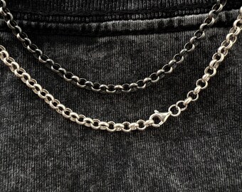 スターリングシルバー ロロチェーン、925シルバー ベルチャーチェーン