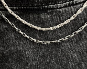 Oxidized Sterling Silver Chain, Mens Chain Necklace