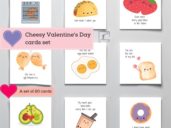 Cheesy Valentine's Day Card Set Funny Love Quotes Love - Etsy Cheesy Valentine's Day Card Set Funny Love Quotes Love - Etsy