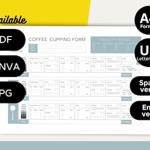 formato de evaluacion de cafe catacion sensorial hoja Espanol Ingles PDFy Template notas sensorial Cata