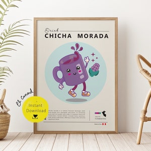 Peruvian Chicha Morada Art Print: Funky Retro Kitchen Decor (Digital Download)