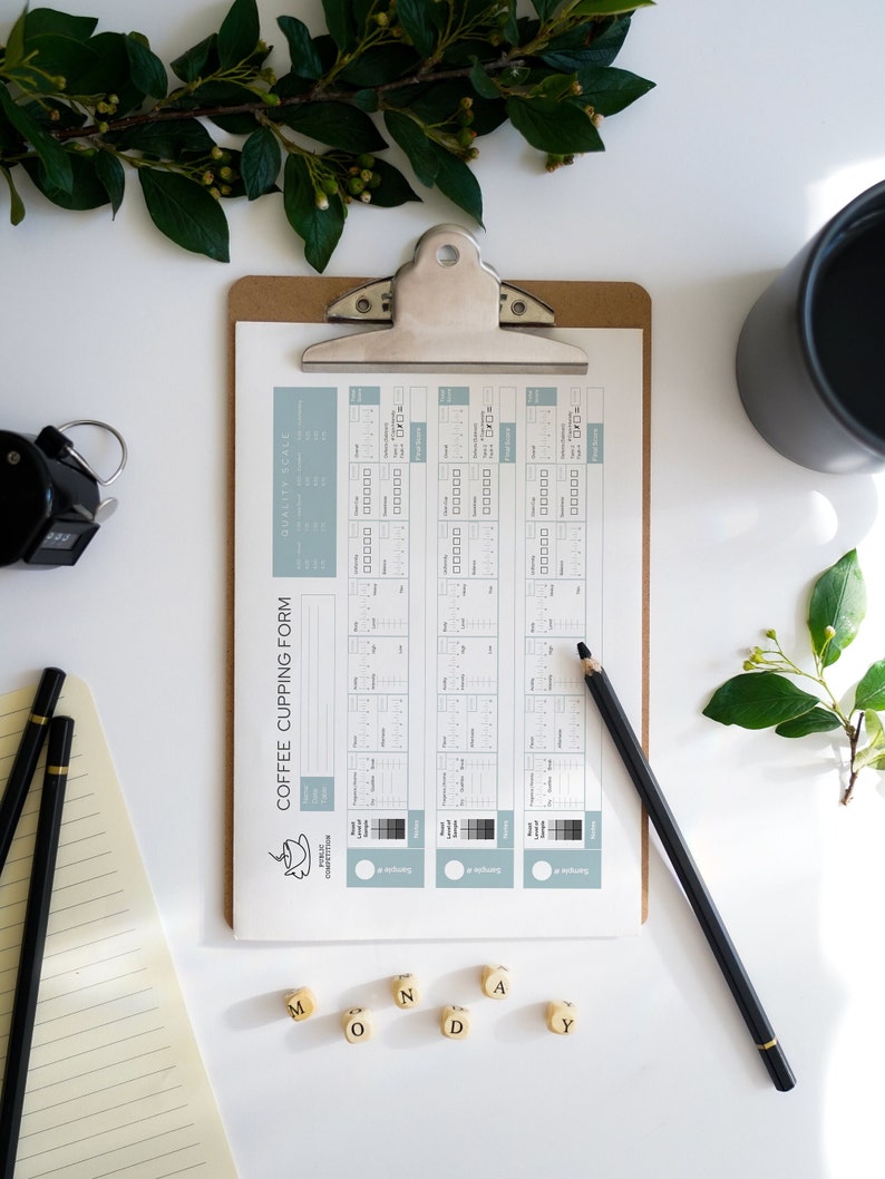 Coffee Cupping Form Printable Tasting Note SCAA Digital Template Forms ...