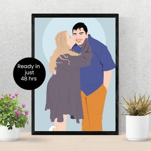 Couple portrait, Couple Portrait illustration , Custom Illustration, Couple illustration, Personalized Portrait, Couple Gift image 8