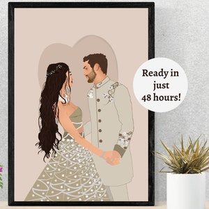 Couple portrait, Couple Portrait illustration , Custom Illustration, Couple illustration, Personalized Portrait, Couple Gift image 2