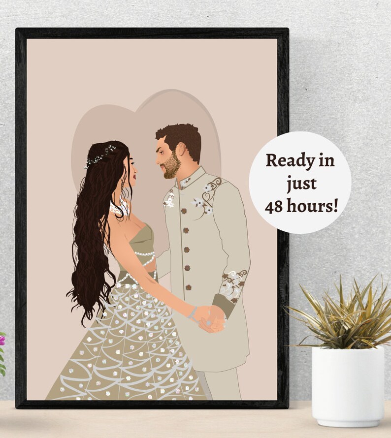 Couple portrait, Couple Portrait illustration , Custom Illustration, Couple illustration, Personalized Portrait, Couple Gift image 2