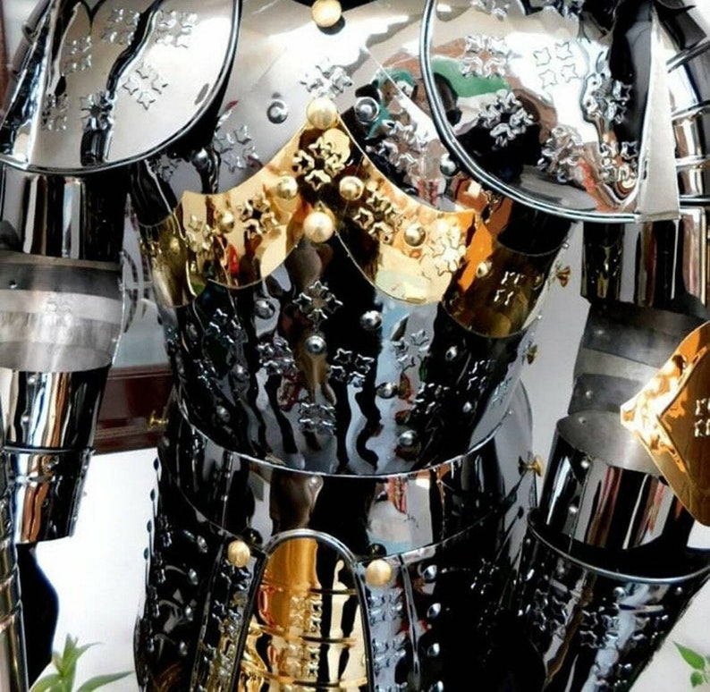 Medieval Full Suit of Armor Templar Crusader Stainless Steel Set of 4