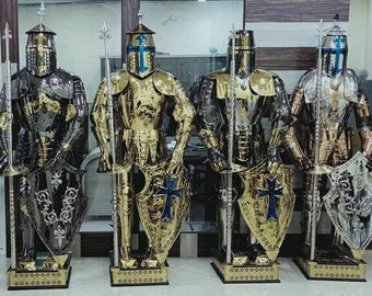 Medieval Full Suit of Armor Templar Crusader Stainless Steel Set of 4 Armour