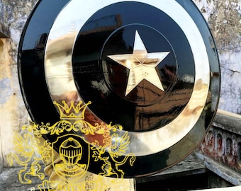 Captain America Shield | Matte Black Shield | metal prop Replica cosplay and roleplay | Avengers Infinity war 1:1 Ratio