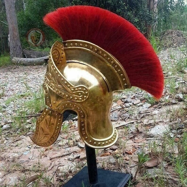 Medieval Praetorian Guard Helmet Roman Brass Plating Helmet larp reenactment cos