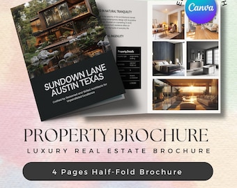 Luxury Real Estate Brochure: Half Fold Canva Template (11" x 17")