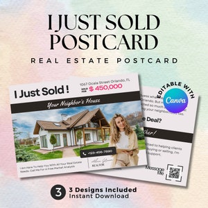 Je viens de vendre la maison de votre voisin | postale immobilière vient de vendre | Bonjour voisin carte | Modèle de toile pour l'agriculture immobilière