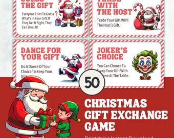 Printable Christmas Gift Exchange Game, Family Holiday Party (PDF)