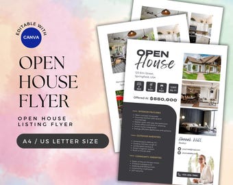 Modern Real Estate Open House Flyer Canva Template
