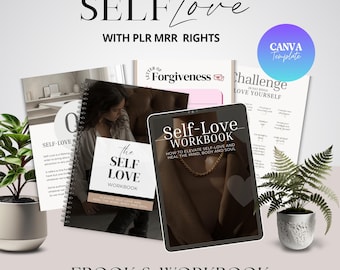 Plantilla de Canva para el libro de ejercicios de amor propio: Libro electrónico digital PLR MRR