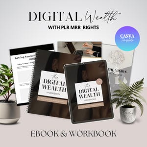 Digital Wealth Workbook: PLR MRR Canva Template