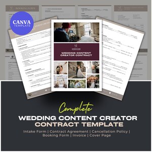 Wedding Content Creator Contract Template: Photography Service Agreement (Canva)