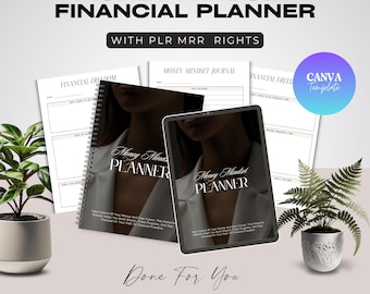 Money Mindset Financial Planner: Editable Canva Template (MRR PLR)